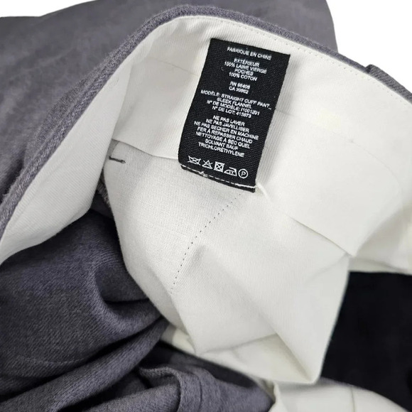 Theory Women's Sleek Flannel Straight Cuff Pant Size 10 Wool High Rise - Picture 11 of 11